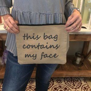 NWOT This Bag Contains My Face - upcycled canvas